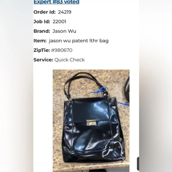 JASON WU ~ Black patent leather Authenticated luxury handbag with gold hardware - Picture 11 of 12